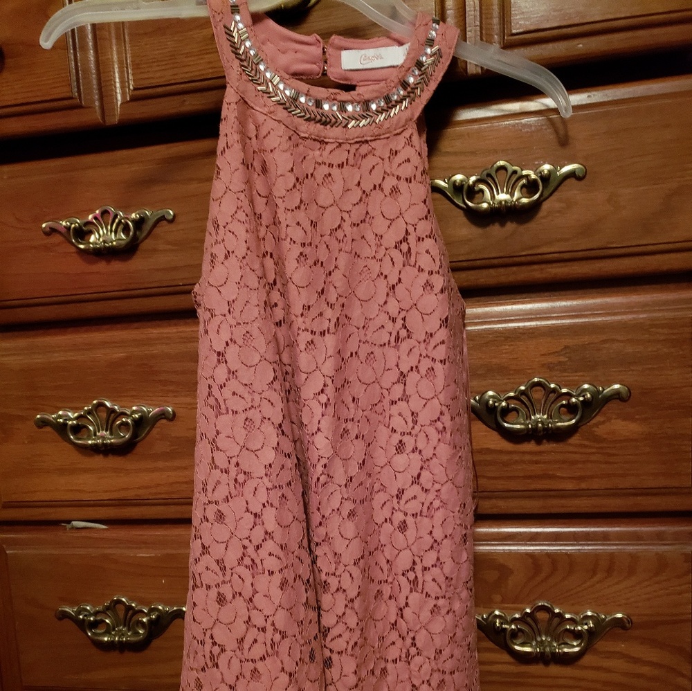 Pink lace dress
